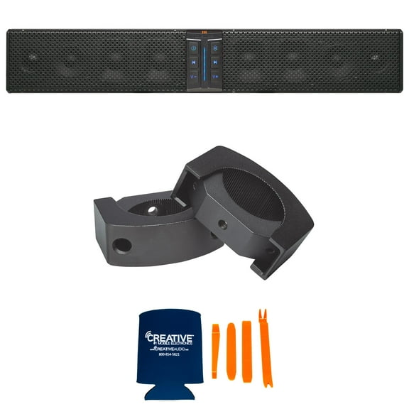 PowerBass 1 XL-850 8 Speaker Bluetooth Powersports Soundbar and 1 set of XL-SBCLAMP2 XL Sound Bar Universal C-Clamps