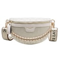 thumbnail image 1 of Bolso Pechera Vintage Crossbody Estampado Letra Mujer Lona Saddle Cintura Blanco, 1 of 9