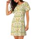 thumbnail image 2 of Balery Frogs And Botanical Camisón de manga corta con cuello redondo para mujer, cómodo y elegante., 2 of 6