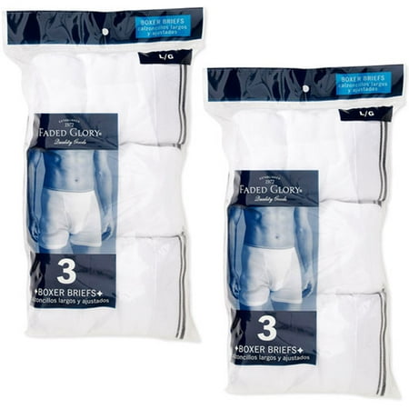 Faded Glory - Big Men's Basic Boxer Briefs, 6-Pack