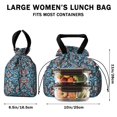 thumbnail image 5 of Boho Bohemia Flower Drawstring Lunch Bag Women - Drawstring Lunch Bag Insulated for Work Office - Stain-Resistant Large Lunchbags for Women with Multi-Pockets, 5 of 6