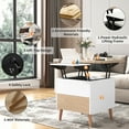 thumbnail image 3 of Modern Lift-Top Coffee Table with Hidden Storage, Extensible Side Table, Oak & White, Ideal for Small Living Rooms, Multifunctional Furniture, 3 of 8