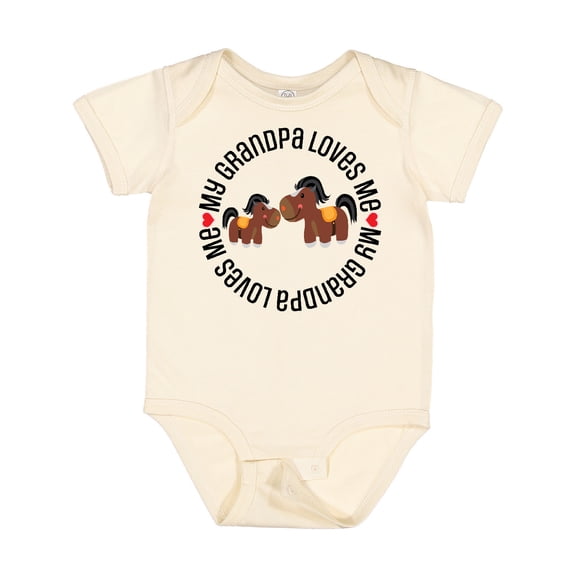 Inktastic Grandpa Loves Me Grandchild Horse Boys or Girls Baby Bodysuit