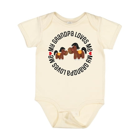 

Inktastic Grandpa Loves Me Grandchild Horse Gift Baby Boy or Baby Girl Bodysuit