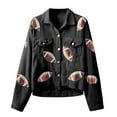 thumbnail image 6 of Womens Fall Winter Corduroy Football Sequin Jacket Baseball Casual Jacket, 6 of 7