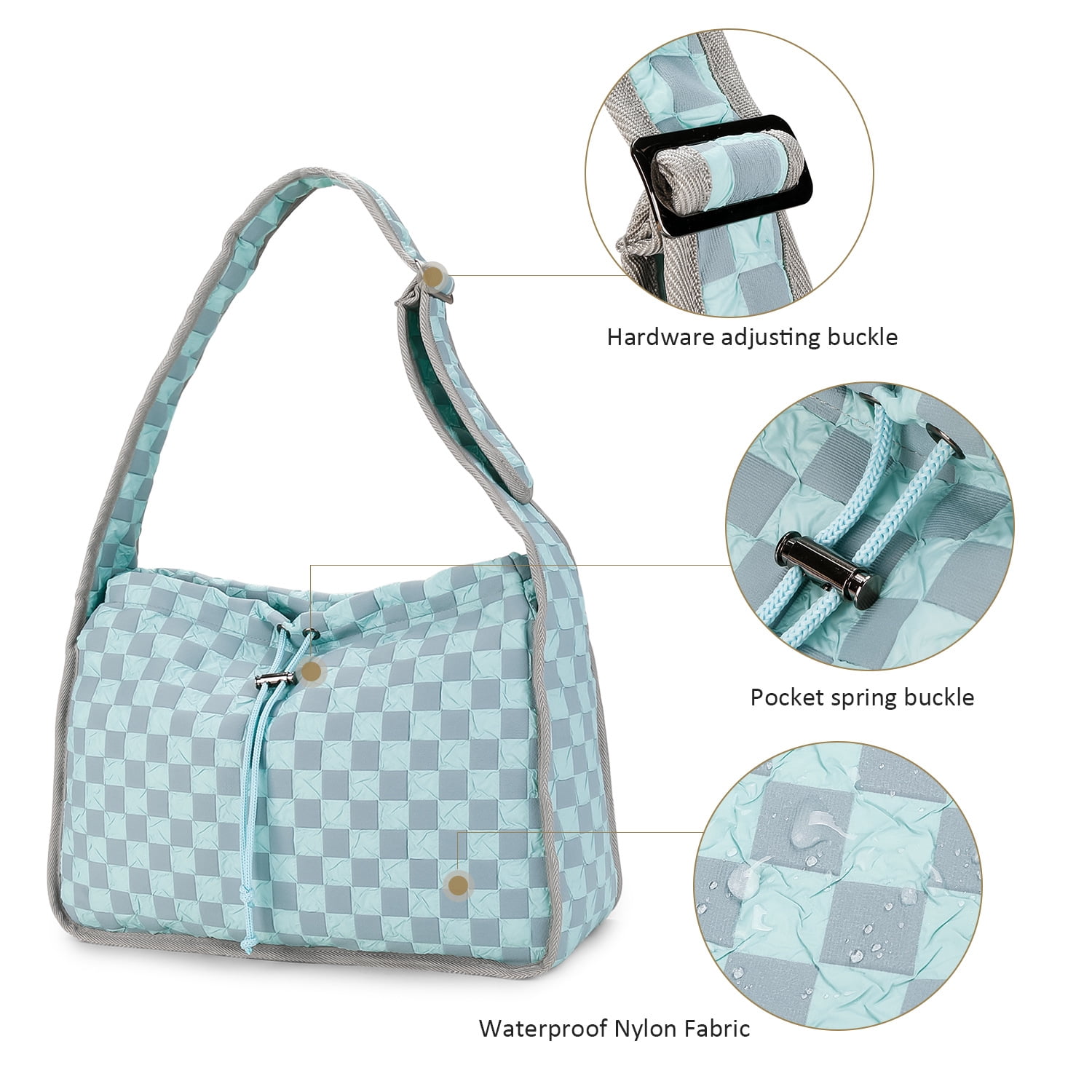 SPEKSEE Waterproof Nylon Diaper Bag Handbag - Single Shoulder Handbag with Large Capacity and Multi-function Partition for Maternal Travel