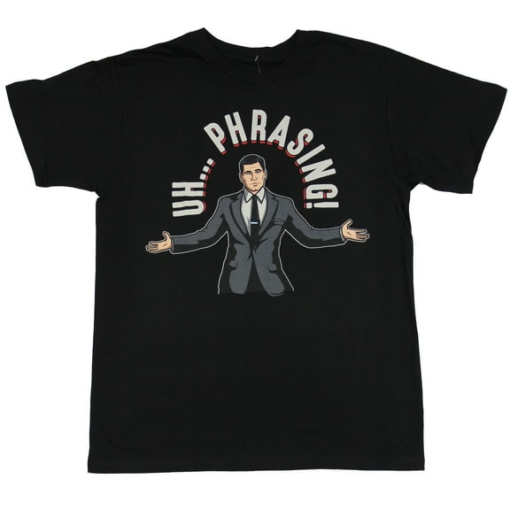 Archer Mens T-Shirt - Uh Phrasing Archer Under Words Image (Small)