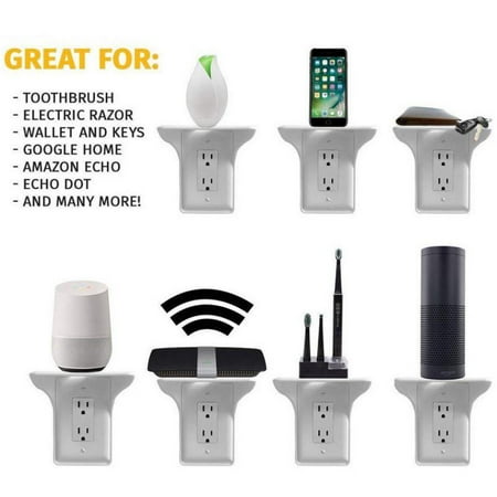 Wall Outlet Shelf Easy Installation Charging Socket Organizer for Phone