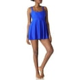 thumbnail image 3 of RELLECIGA Women's Ruffle Pleated One Piece Skirt with Built-in Bottom Retro One Piece Swimsuit for Women Padded Slimming Tummy Control Square Neck Cheeky Swimdress Royal Blue Bathing Suits, 3 of 7