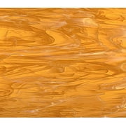 OCEANSIDE STAINED/FUSING GLASS SHEETS - LIGHT AMBER/WHITE WISPY FUSIBL (Small 8" x 12")