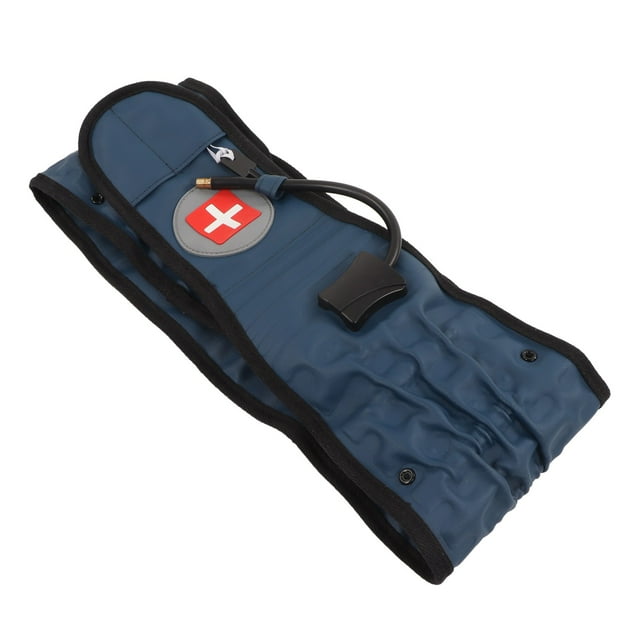 Spinal Decompression Belt, Comfortable Reliable Back Decompression Belt Compact Portable For Relaxation Blue Silver Inflator L