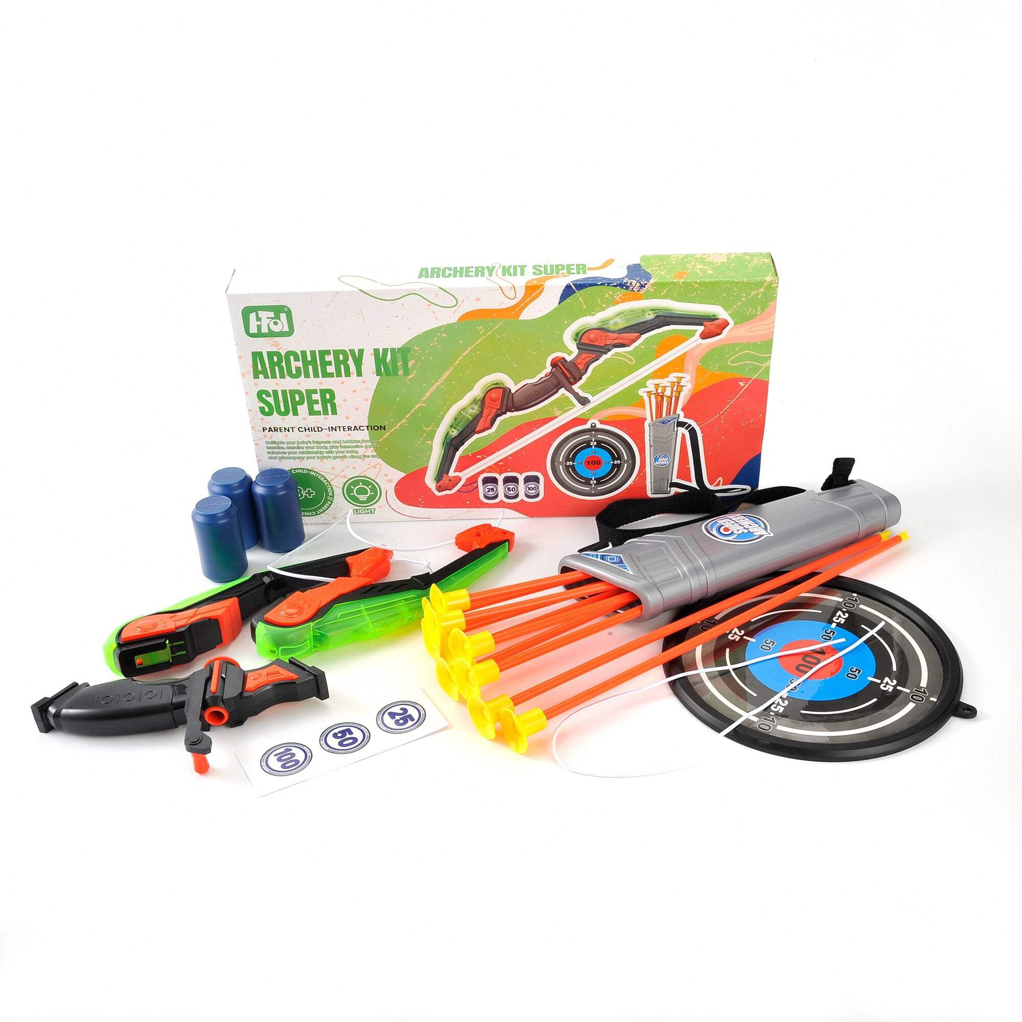 AZ Trading PS4B1 Green LED Light Up Bow & Arrow Archery Toy with Suction Cup Arrows, Green