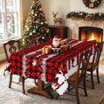 thumbnail image 3 of Nanqianyi Christmas Plaid Rectangle Tablecloth 60"x102",Waterproof Stain Resistant Table Cover For Dining Party Decor, 3 of 7