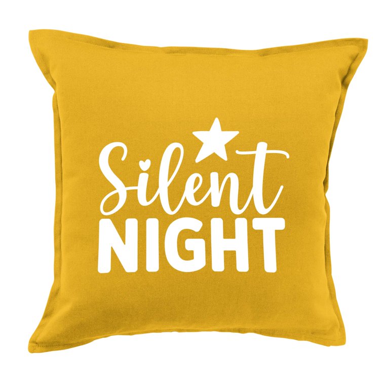 Silent Night Decorative Throw Pillow Cover 20 x 20 Square | Golden Color  with Light Ink | Christmas Indoor Home Decor for Bedroom, Living Room Couch  u0026 Sofa, Office by Collective Linen -