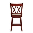thumbnail image 4 of Weston Home Sheena Double X Back 24-inch Counter Height Wood Swivel Stool, Antique Berry Red, 4 of 6