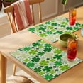 thumbnail image 4 of St. Patrick's Day Placemats Set of 4 Lucky Shamrocks Spring Leaves Retro Plants Place Mats Indoor Wipeable Table Mats Washable Dining Table Placemats for Kitchen Holiday Party Home Decor 13x19 Inch, 4 of 9