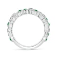 thumbnail image 2 of ANGARA Natural Nature Inspired Round Emerald & Diamond Vine Ring in 14K White Gold for Women (Size-1.8mm) | May Birthstone, Birthday, Anniversary, Jewelry Gift for Women | Natural Emerald Ring, 2 of 11
