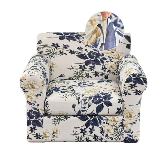 LKJYER 2 Piece Chair Covers Stretch Chair Slipcovers with Arms Jacquard Armchair Covers Sofa Couch Cover Thick Anti Slip Furniture Protector for Living Room Pet Dog,