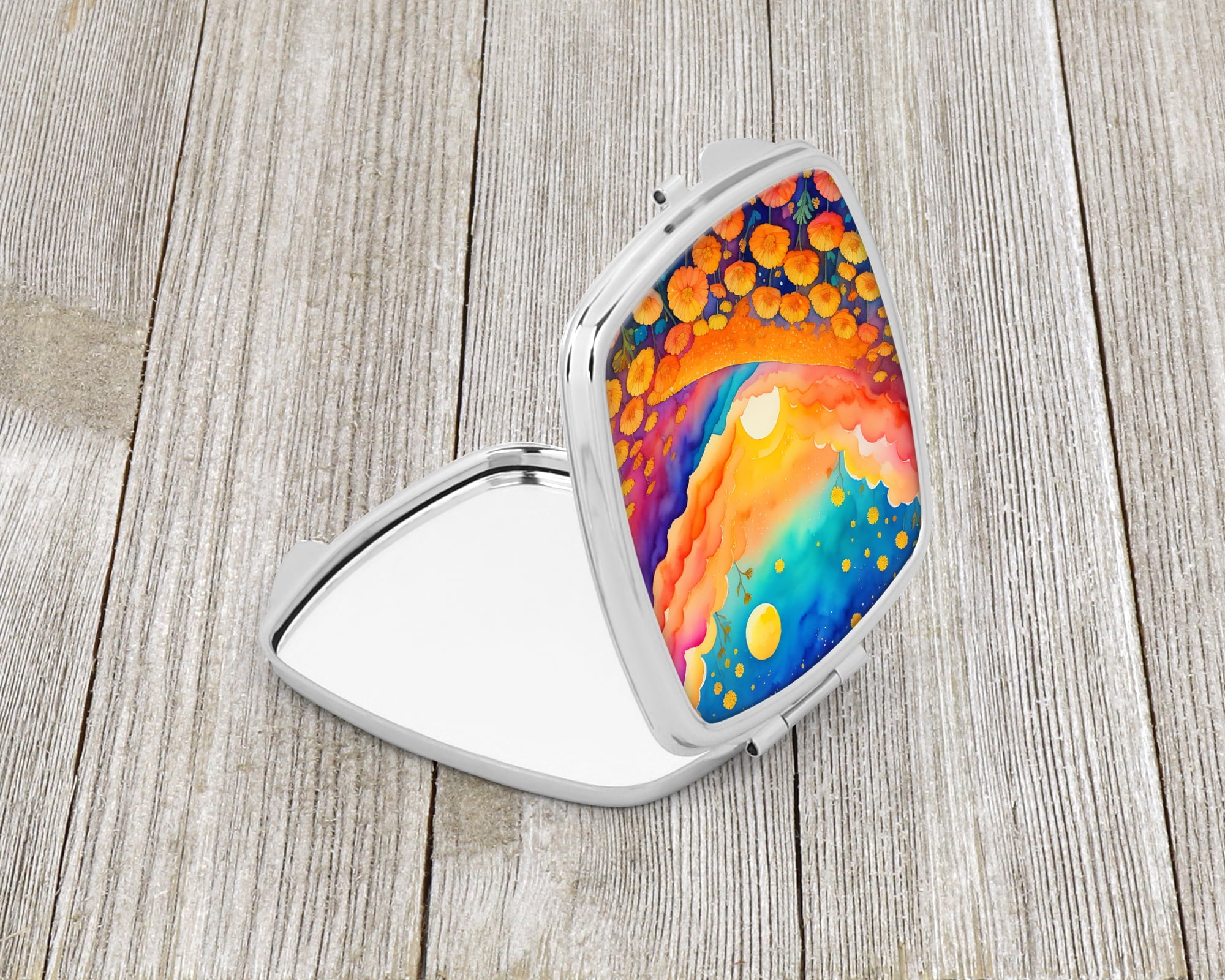 Colorful Marigolds Compact Mirror 2.75 in x 3 in