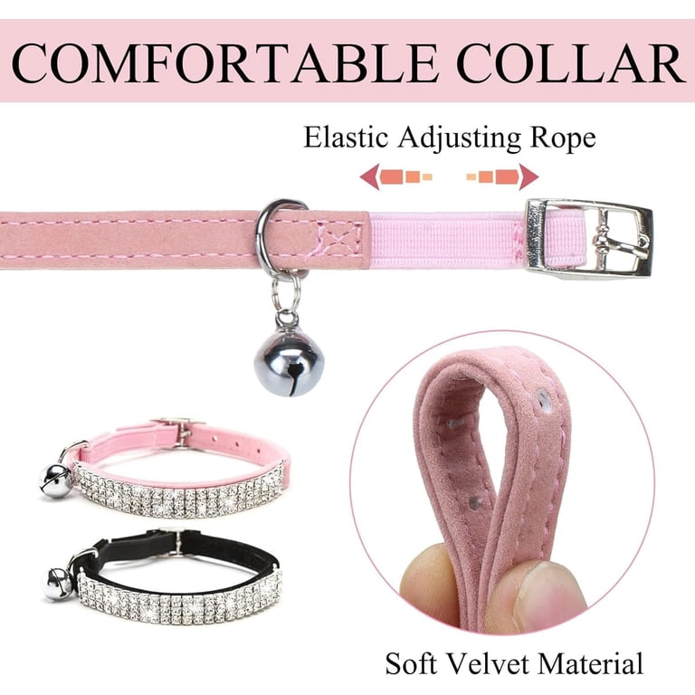 DILLYBUD Rhinestone Cat Collar Breakaway with Bell, Diamond Cat DILLYBUD Rhinestone Cat Collar Breakaway with Bell, Diamond Cat