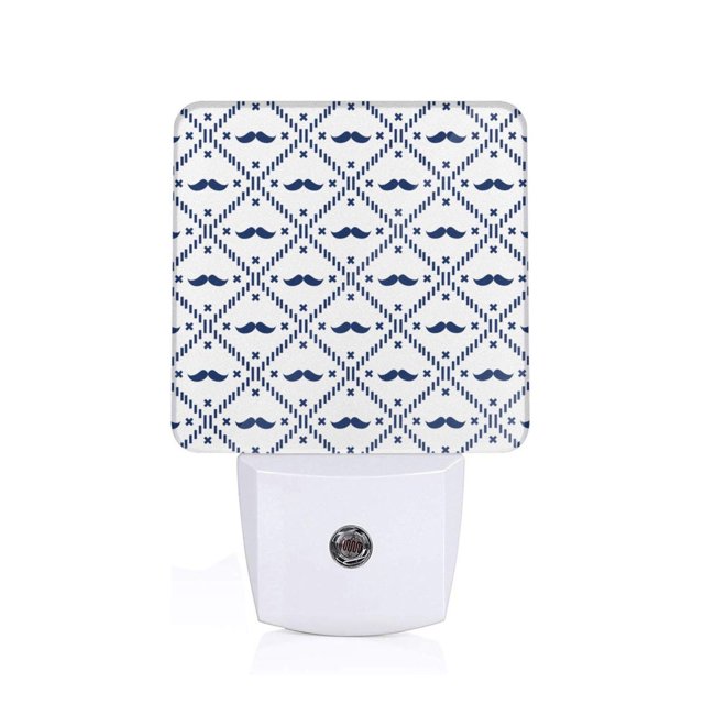 Fotbe Hipster Mustache Luz Nocturna LED, Luz de Noche con Sensor de Luz Natural de Anochecer a Amanecer, Se Enchufa a la Pared, Blanco Cálido 0.5W-US