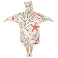 thumbnail image 2 of FORMRS Wearable Blanket Hoodie with Sleeves for Kids Cozy Flannel Sweatshirt, Light Starfish, 2 of 7