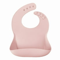 MinikOiOi BASICS - Bib - Pinky Pink 100% Food Grade Silicone Bib With Adjustable Straps and Food Catcher, BPA Free - 100% Food-Grade Silicone - 6m+ Unisex - Infant