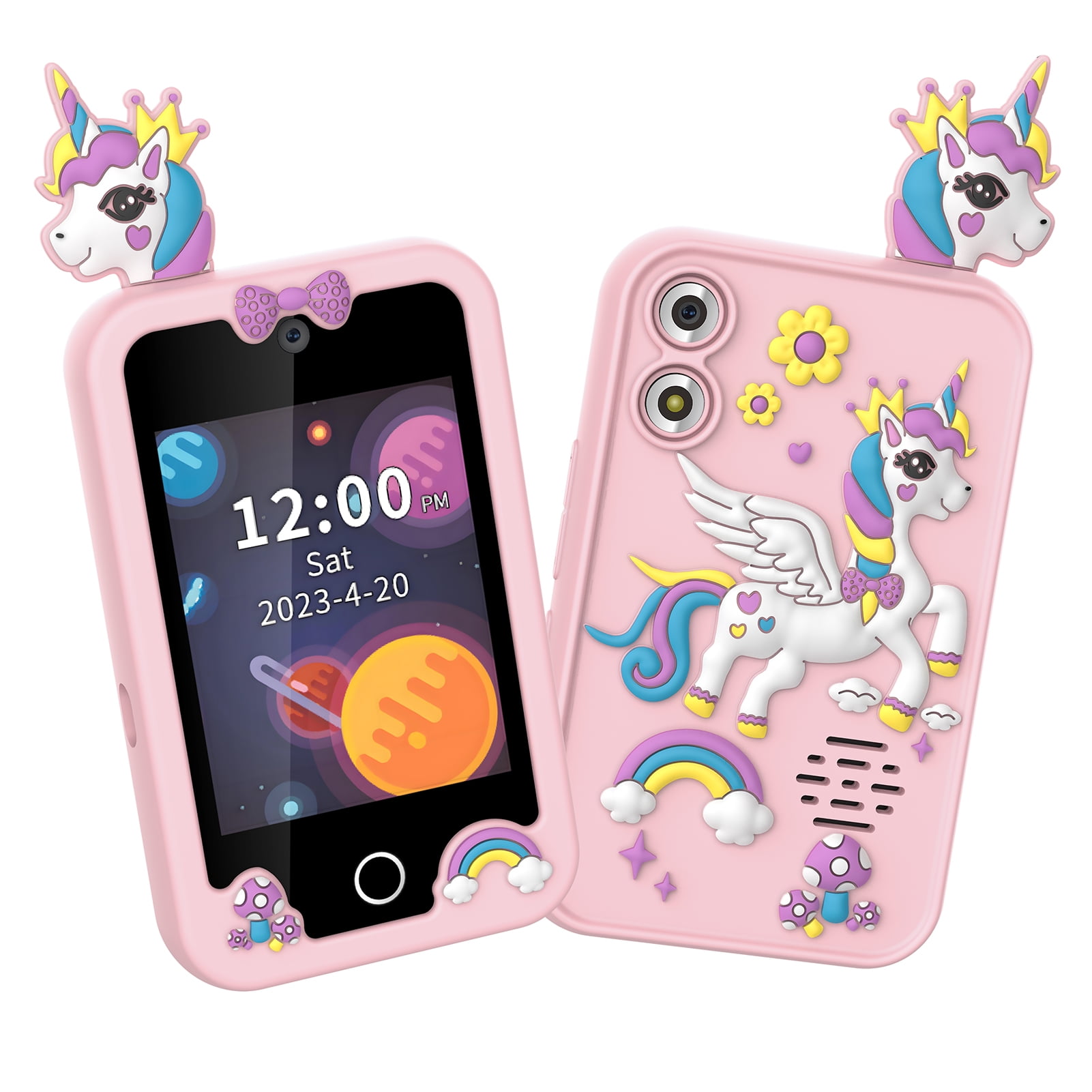Electronic Devices Kids Smart Phone Learning Machine with 8GB Expandable Memory, Touchscreen Camera for Video Player and Music, Calendar, Calculator, Flashlight, for Boys and Girls Aged 3-12