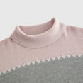 thumbnail image 4 of Lmnyox Boys Girls Turtle Neck Pullover Sweaters Long Sleeve Color Block Knit Tops Fall Winter Fashion Sweaters, 4 of 7