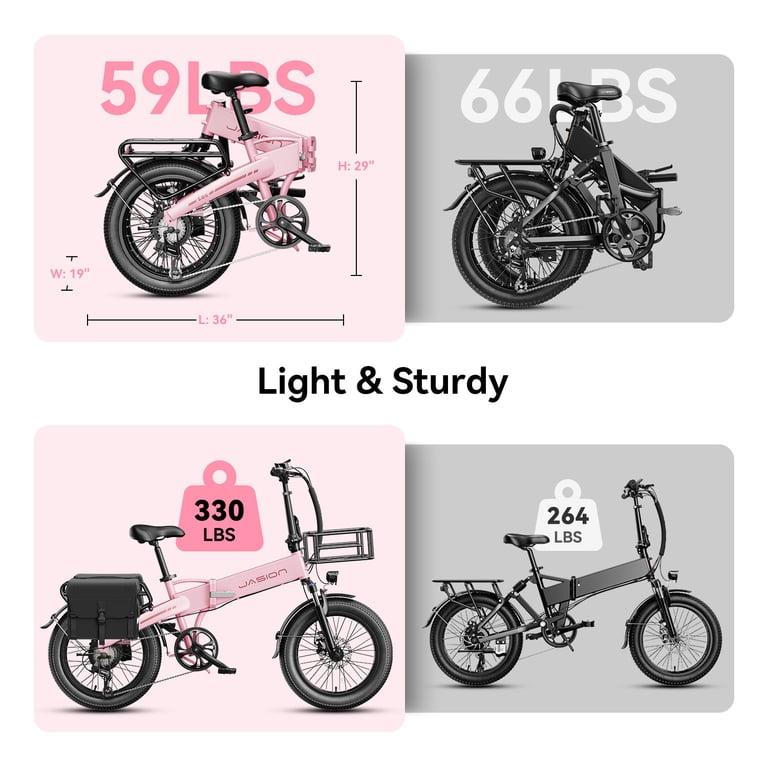 Jasion EB6 Electric Bike for Adults, 1000W Peak Motor Folding