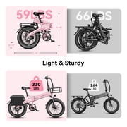 Jasion EB6 Electric Bike for Adults, 1000W Peak Motor Folding Ebike with 48V Removable Built-in Battery, Up to 50 Miles, 20 Fat Tire Foldable Electric Bicycle, UL 2849