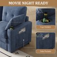 thumbnail image 6 of Timbernest 89" Cloud Sectional Sofa with Storage and Charging Ports, Chenille Couch for Living Room, 3-Seat, Blue, 6 of 9