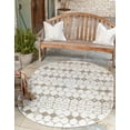 thumbnail image 2 of Unique Loom Outdoor Trellis Collection Area Rug - Cardak (7' 10" x 10' Oval Ivory and Gray/Gray), 2 of 9
