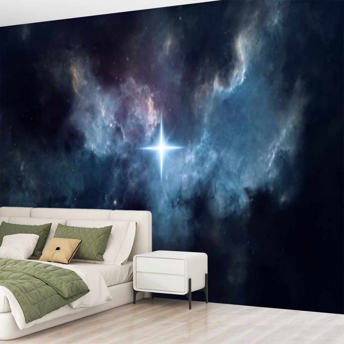 Peel and Stick Wallpaper Guiding Star Modern Art Wall Mural Decor Self Adhesive and Removable 69in x 98in