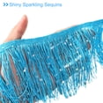 thumbnail image 4 of Uxcell 1 Yard of 4" Blue Sequin Fringe Trim DIY Tassel Trim, (2.95 ft/0.9m), 4 of 6