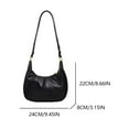 thumbnail image 2 of Women Shoulder Bag Adjustable Strap Crescent Bag Pu Leather Bag For Work Decor Bag (Black), 2 of 10