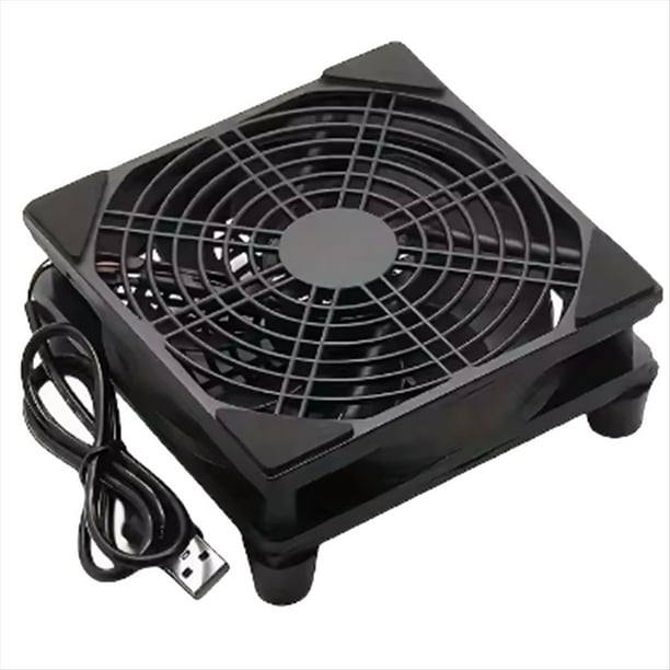 Ventilador de 120 mm para Router, Ventilador de Refrigeración para PC, Refrigerador TV Inalámbrico, Silencioso, Alimentación CC de 5 V, USB, 12 cm, con Tornillos y Red Protectora.