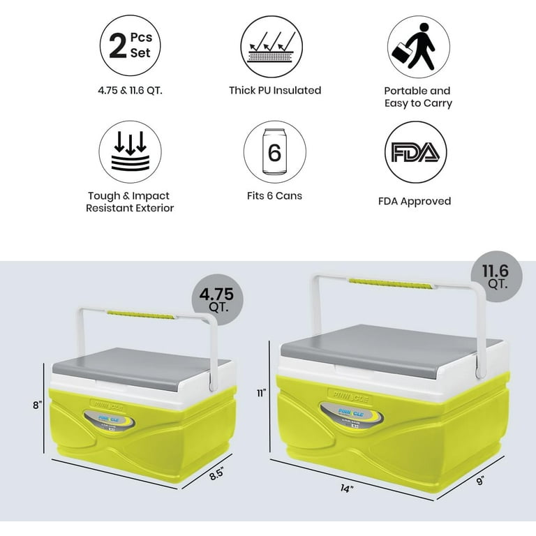 Pinnacle 2-Pack Portable Picnic Cooler 4.5L & 11L Hard Insulated