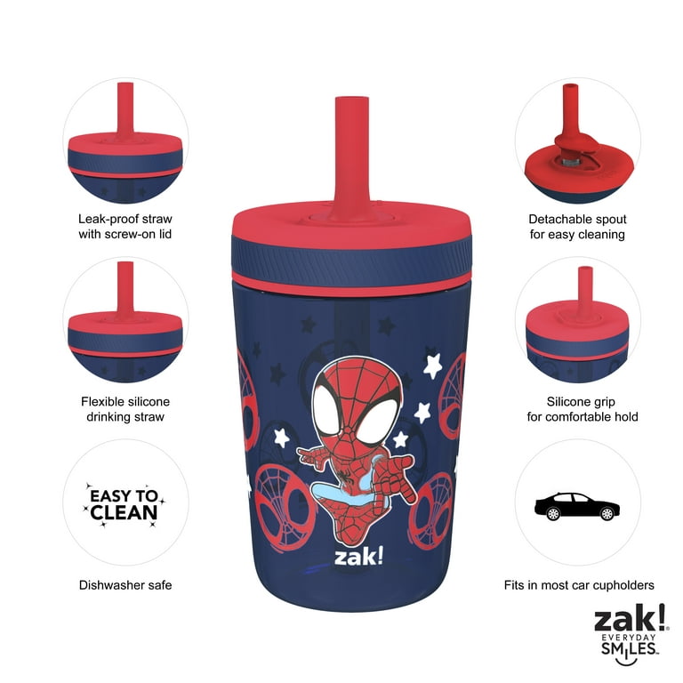 spiderman zak ! sippy cup 16 oz tumbler new authentic disney straw