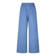 thumbnail image 6 of Nkmbld Womens Linen Pants Wide Leg Drawstring Flowy Plus Size Work Pants Summer Beach Trousers, 6 of 6