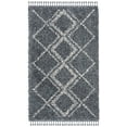 thumbnail image 2 of SAFAVIEH Pro Lux Emmeline Aztec Fringe Shag Area Rug, Cream/Blue, 5' x 8', 2 of 9