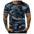 thumbnail image 2 of LRGSHF Men's Camouflage T‑Shirts Crew Neck Camo Print Tops Slim Fit Sport Summer Pullover Outdoor Casual Athletic Tees Gray XL, 2 of 5