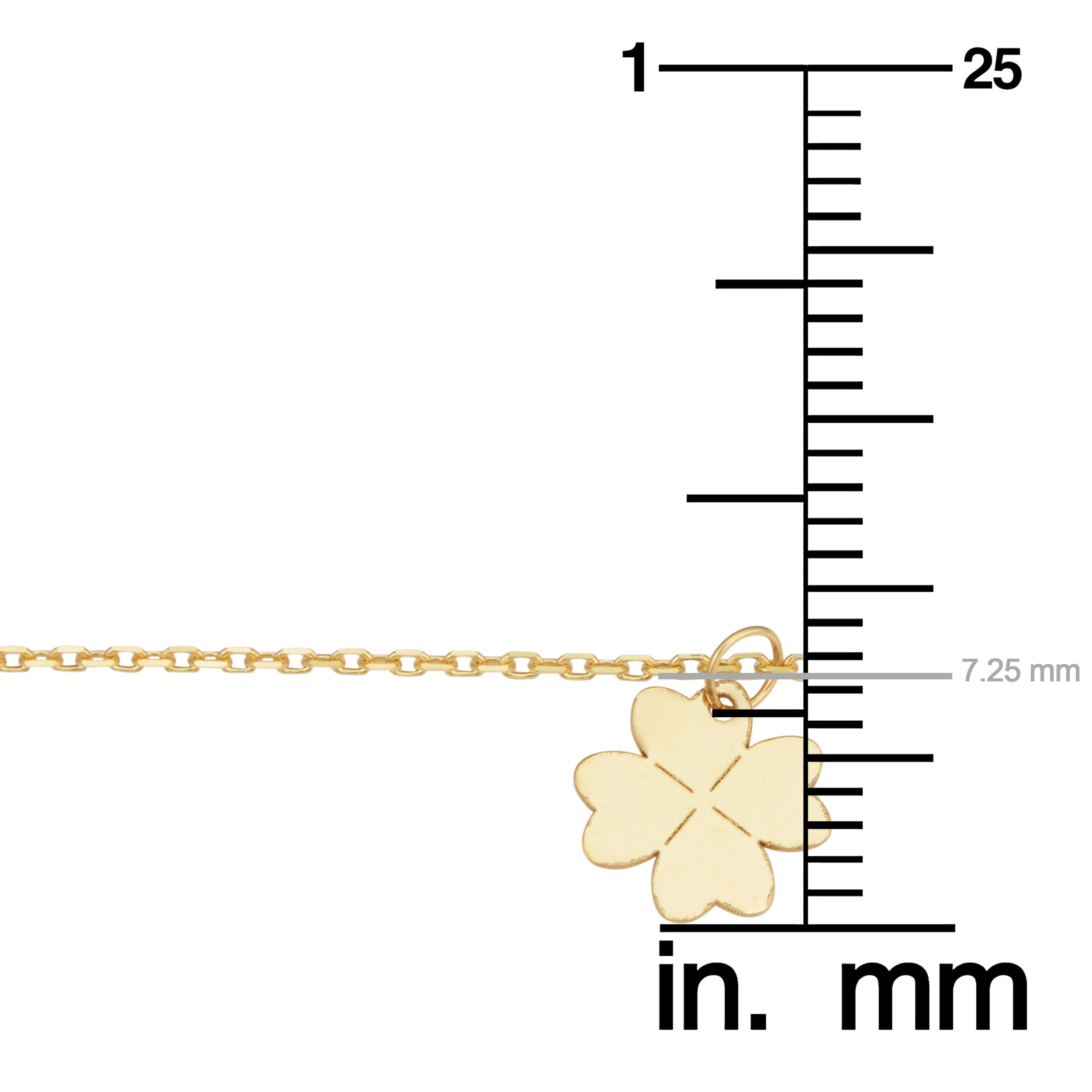 KoolJewelry 14k Yellow Gold Four Leaf Clover Station Ankle Bracelet for Women (adjusts to 9 or 10 inch)