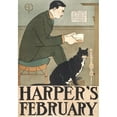 thumbnail image 2 of Edward Penfield 11x14 Gold Ornate Wood Frame and Double Matted Museum Art Print Titled - Harper's February (1898), 2 of 4