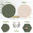 thumbnail image 4 of Yayeee 6 PCS Drink Coasters with Holder Set Woven Absorbent Round Tabletop Hot Pad, Christmas Forest, 4 of 7