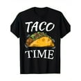 thumbnail image 1 of Camiseta gráfica divertida de tacos para hombre - Camiseta de punto elástico con diseño "Taco Time" - Camiseta para amantes de la comida mexicana para un estilo informal, 1 of 6