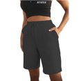 thumbnail image 1 of Kmbangi Women Loose Shorts, Solid Color Elastic Waist Straight-leg Pants, 1 of 6