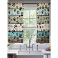 thumbnail image 2 of Sage Green Brown Paw Prints Sheer Curtains 72 Inch Length 2 Panels Set, Vintage Farmhouse Wooden Grain Voile Window Treatment Curtains Sheers Drapes for Bedroom/Living Room/Kitchen 52"x72"x2, 2 of 7