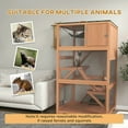 thumbnail image 6 of GVN Cat Catio Enclosure, Cat Cage House,Catio, Outdoor Cat Enclosure House on Wheels with Hammock, Orange, 6 of 9