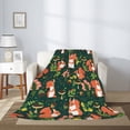 thumbnail image 2 of Throw Blanket for Couch Sofa and Bed, Painted Cute Squirrel Flower Super Soft Plush Throw Blanket, Fuzzy Cuteness Comfy Warm Washable Flannel Blanket & Throws for All Season 80"x60", 2 of 5